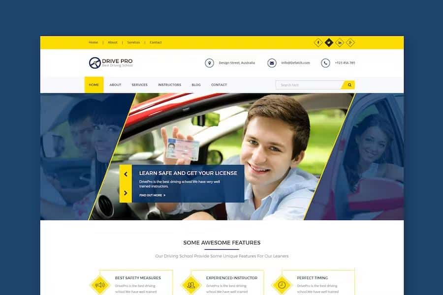 DRIVE PRO : DRIVING SCHOOL HTML TEMPLATE